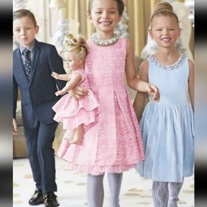 Chasing fireflies pastel pink scroll brocade dress 10